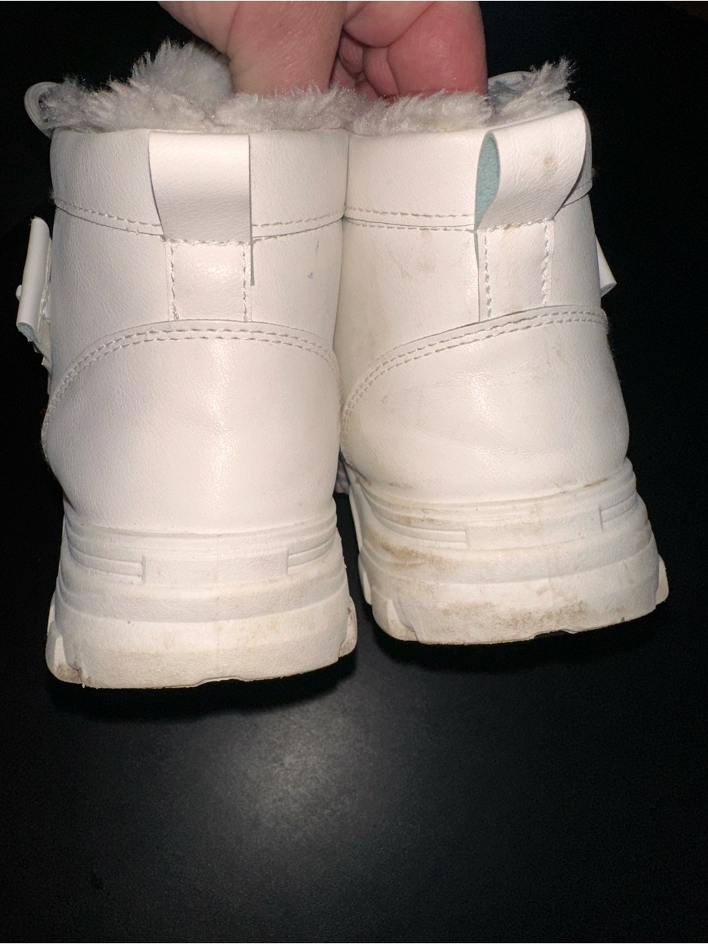 ⭐️ White Fashion Fleece Lined High-Top Chunky Sneakers (fit 9.5) - Picture 8 of 9